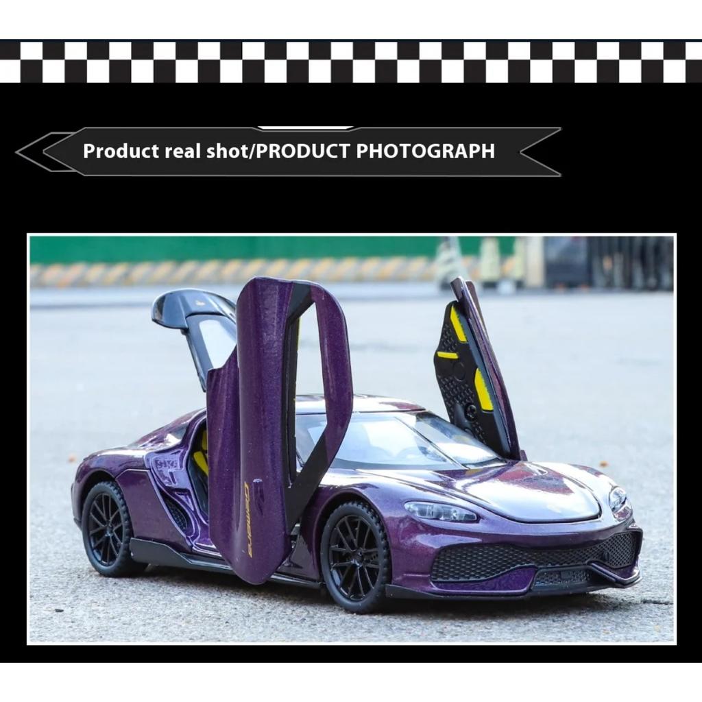 Модель суперкара Koenigsegg Gemini Gt из сплава в масштабе 1/32, Модель-симуляция транспортного средства, Коллекция со звуком и светом, Детская игрушка, Подарки