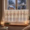 Lace Trim Cafe Curtains Sheer Voile Window Drapes Half Curtains Embroidered Curtains  Restaurant
