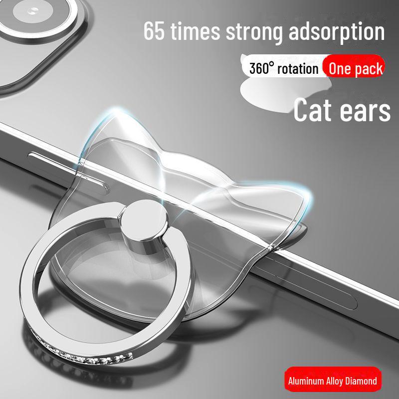 Прозрачная подставка для телефона с бриллиантами, вращающаяся на 360°, с прочным клеем