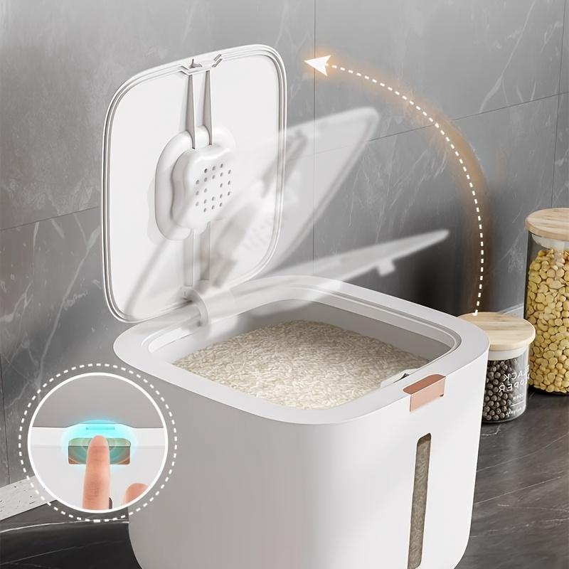 Герметичный контейнер для хранения продуктов - Влагонепроницаемый, Защищенный от вредителей, Легко нажимаемый дозатор с мерным стаканом, Не содержит БФА, Идеально подходит для риса, злаков, сахара