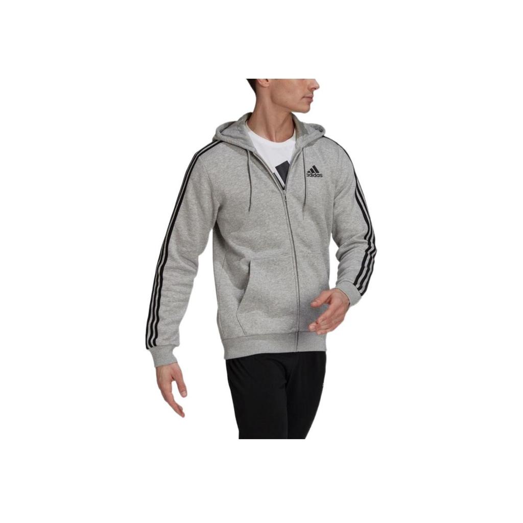 adidas Мужская куртка с капюшоном и длинным рукавом, накидка с логотипом, серая HB0041