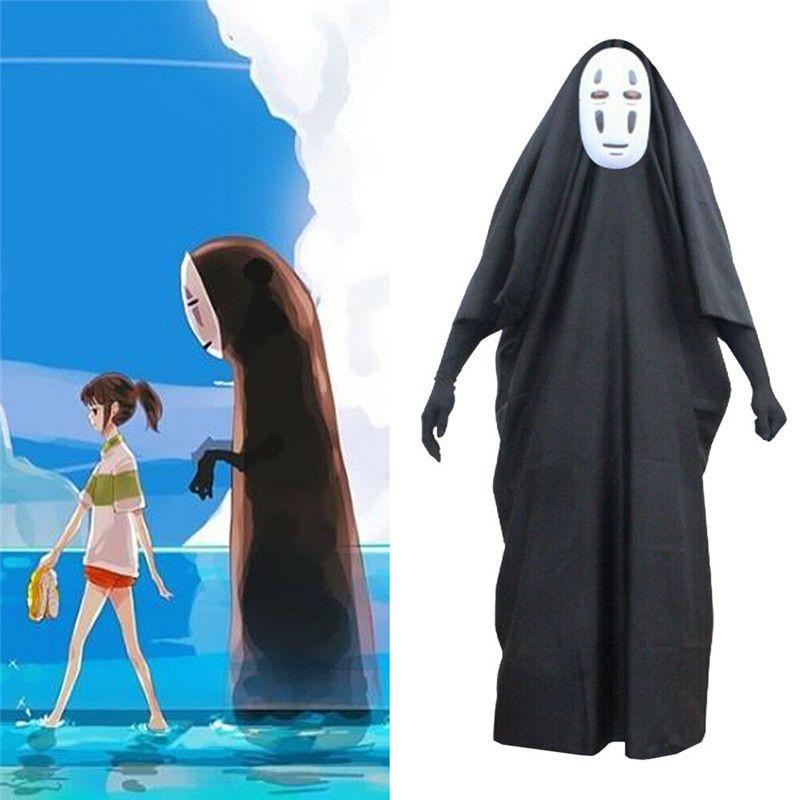 Унесенные призраками Безликий Косплей Костюм Одежда Длинный Халат Маска Перчатки Набор Полный