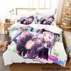 Murasaki Shion Bedding Set Single Twin Full Queen King Size Bed Set Adult Kid Bedroom Duvetcover Sets Anime Parure De Lit Bed