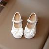 Black leather shoes for girls, preppy style, children's single shoes, spring new collection, fashionable princess shoes, non-slip performance shoes