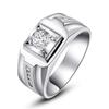 Ring New Men's Ring Men's Domineering Fashion Diamond Ring Simulation Diamond Ring Men's  Platinum Plated Moissanite Ring