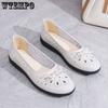 Hollow Out Breathable Women's Single Shoes Comfortable Soft Sole Anti Slip Round Toe Versatile Temperament Bow Work and Leisure Flat Shoes