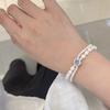 S925 Sterling Silver Aquamarine Natural Freshwater Pearl Bracelet Women's Fashion High Sense Beaded Temperament Hand Jewelry Stacked Wear 2026