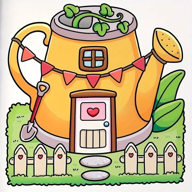 МАЛЕНЬКАЯ УЮТНАЯ Книжка-раскраска для взрослых Снятие стресса 1 шт. с 22 страницами из плотной бумаги и яркими рисунками Батарейки не требуются Идеальный подарок