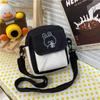 Fashion Women Cartoon Printing Contrast Color Canvas Crossbody Shoulder Messenger Bag Casual Ladies Mini Handbags Flap Purse