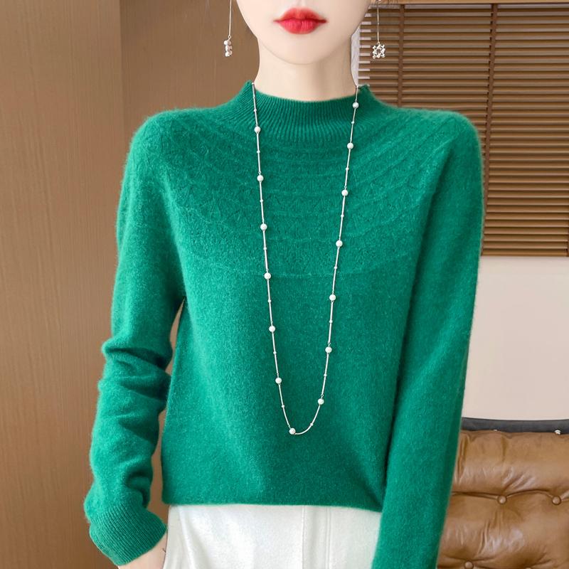 Женский кашемировый свитер Qinghe кашемир 30% кашемир 70% шерсть теплый и модный универсальный осенне-зимний