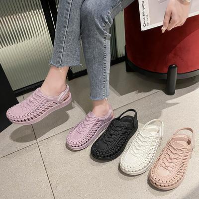 Летние сандалии женские сумка голова шнуровка верхняя одежда полые пляжные туфли уличный отдых нескользящие универсальные простые река