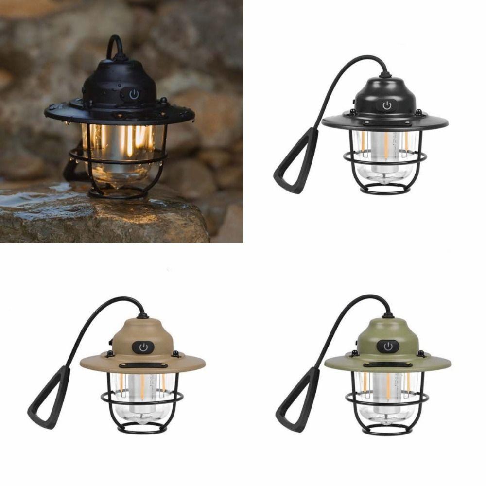 Rechargable Pendant Camping Lamp Hanging Retro Chandeliers Vintage Lantern Light Fishing
