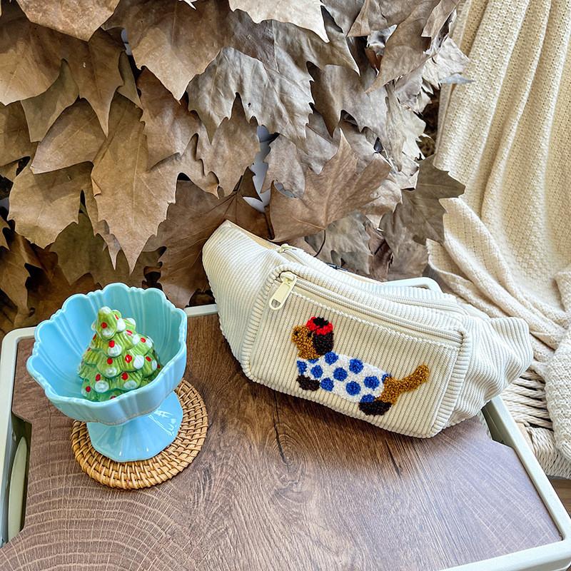 Adorable Children's Corduroy Crossbody Bag Lightweight Stylish And Versatile For Preschoolers