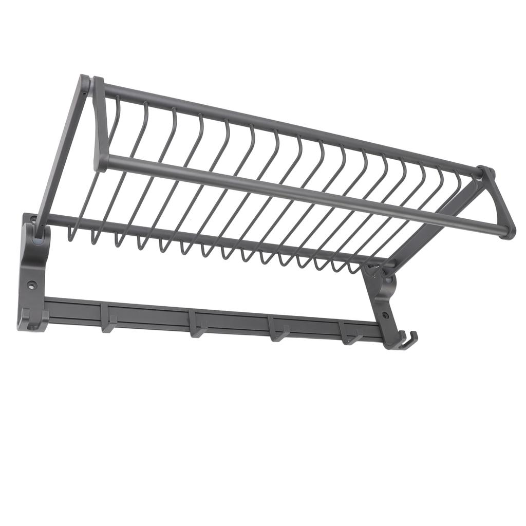 Foldable Towel Shelf Rustproof Space Aluminum Towel Holder Easy Installation Wall Mounted Towel