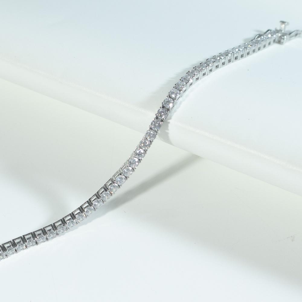 3mm White Zircon Tennis Bracelet 18cm 925 Silver Cubic Zirconia Bracelets