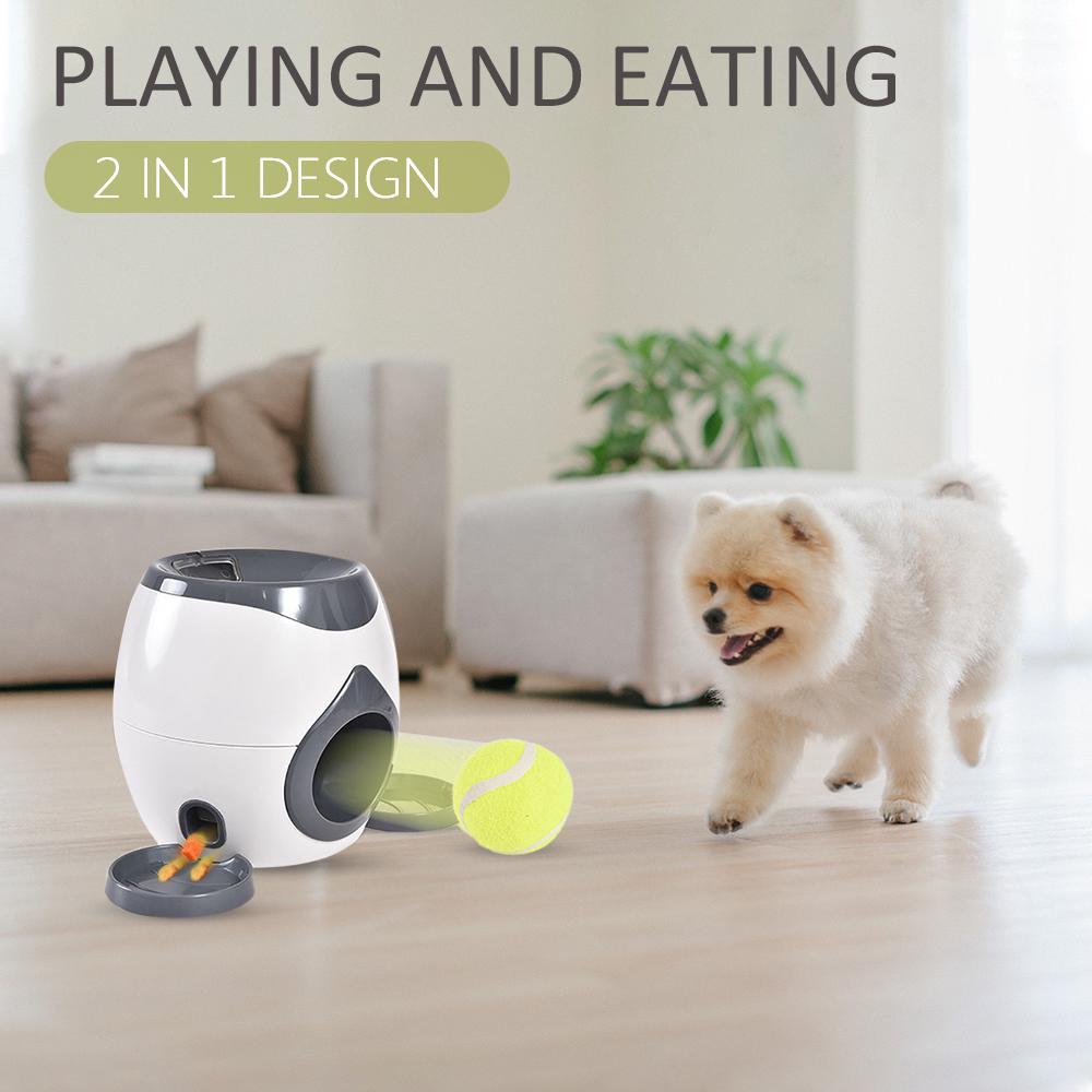 Interactive Reward Toy Dogs Tennis Ball Automatic Thrower Food Treat Dispenser Creativity Play Game