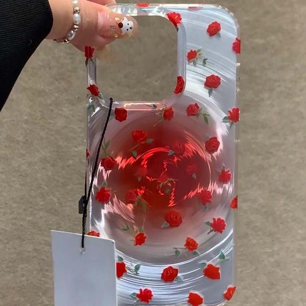 Iridescent Glossy Phone Case for iPhone 11 13 14 15 16 17 Pro 17 13 14 15 Pro Max High Quality Fantasy Floral Style Full Protection Shell