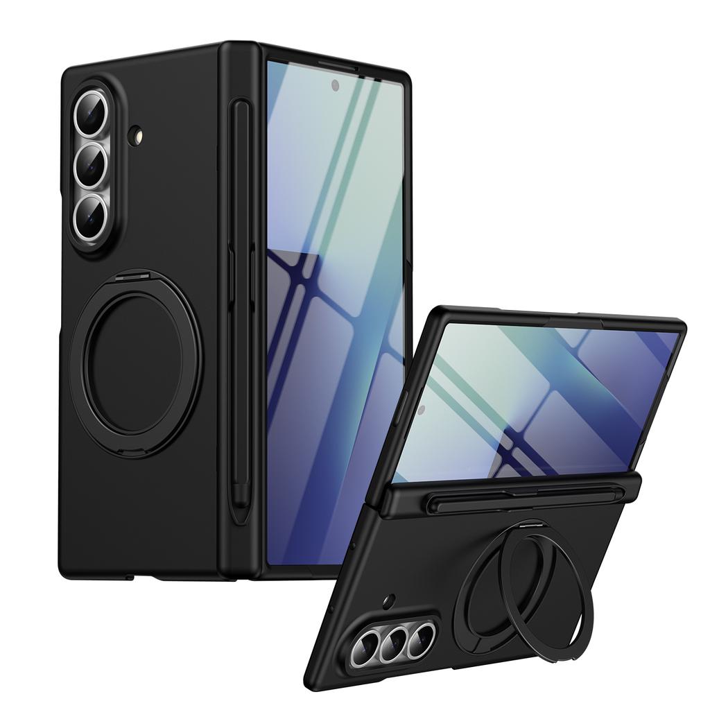 Чехол-бампер 360° с магнитным держателем для Samsung Galaxy Z Fold 7 6 5 4 3 5G, с защитным стеклом для экрана, слотом для S Pen, защитой шарнира, противоударный