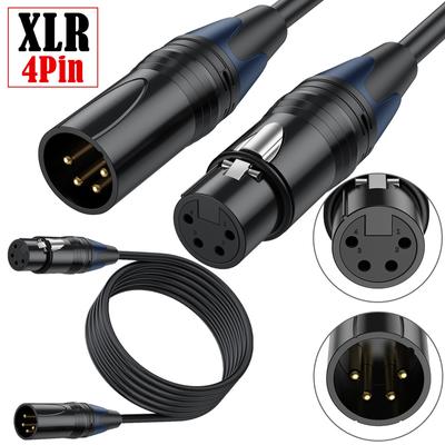 XLR4 кабель микрофонный кабель 4-контактный штекер-гнездо удлинитель шнур для студийного рекордера микрофон микшеры светодиодный свет