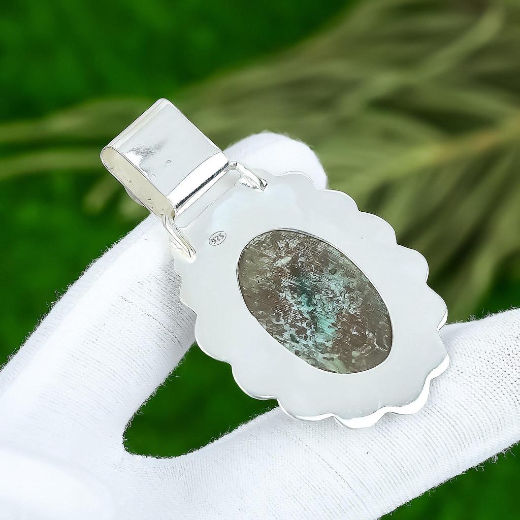 Birthday Gift For Her Natural Tibetan Turquoise Gemstone Pendant 925 Silver