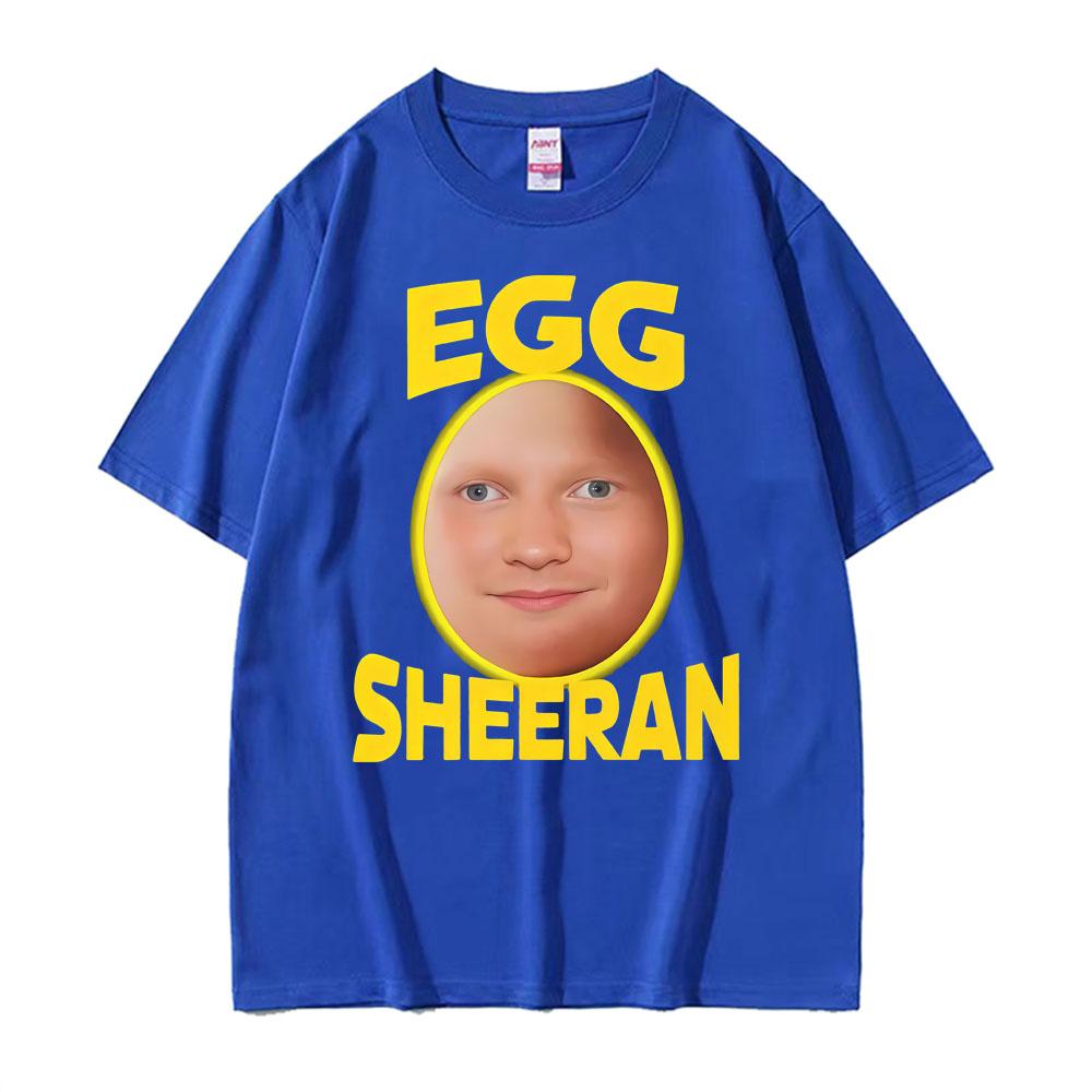 Funny Ed Sheeran Egg Fan Pattern Tshirt 2025 Summer Mens Womens Gothic Super Humorous Cotton Tshirt Street Wear