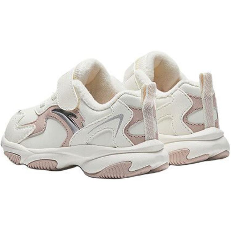 Anta Comfortable Versatile Anti-Kick Shock-Absorbing Low-Top Walking Shoes Baby Shoes White Pink A22440056-2
