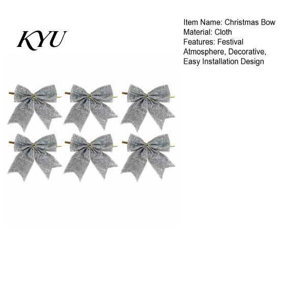 Christmas Tree Bow Decorations Glitter Bow, Gold Sparkling Ribbon Hanging Ornament for Powder Ties Gifts Wreath Gift Box, Festive Wedding Party Decor