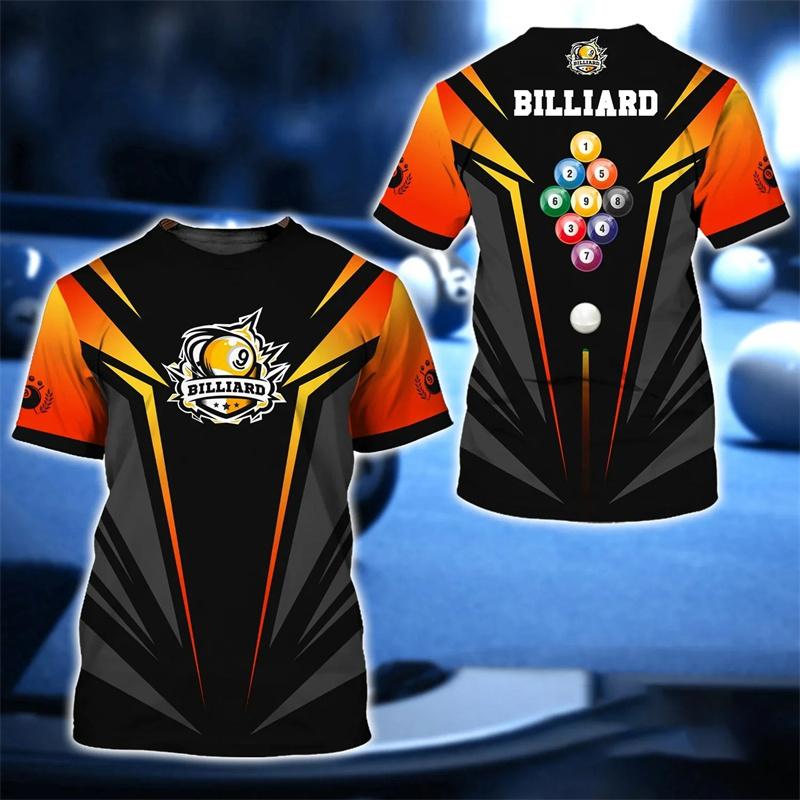 Модная футболка с принтом «Бильярд» 3D для мужчин, футболки для фитнеса и спортзала, женская одежда, уличная одежда, мешковатые футболки унисекс, топы