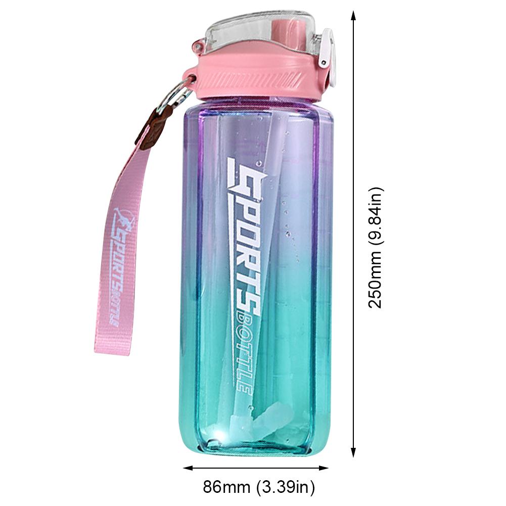 Портативная чашка для питья, 1000 мл, герметичная спортивная бутылка для воды, градиентная чашка для воды, без BPA, с маркировкой емкости для фитнеса и спорта