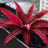 UV Protected Faux Flowers Artificial Fall Fern Plants, 18 Heads Autumn Orange Fake Persian Realistic Plants for Balcony Greenery Bushes, Leaves Indoor