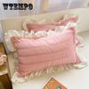 2 шт., белая подушка с рюшами, декоративные наволочки с невидимой европейской наволочкой принцессы, подушка 48*74 см