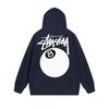 Mens Hooded Zip-Up Sweatshirt With Letter Print Loose Fit Cotton Pullover Winter Daily Wear