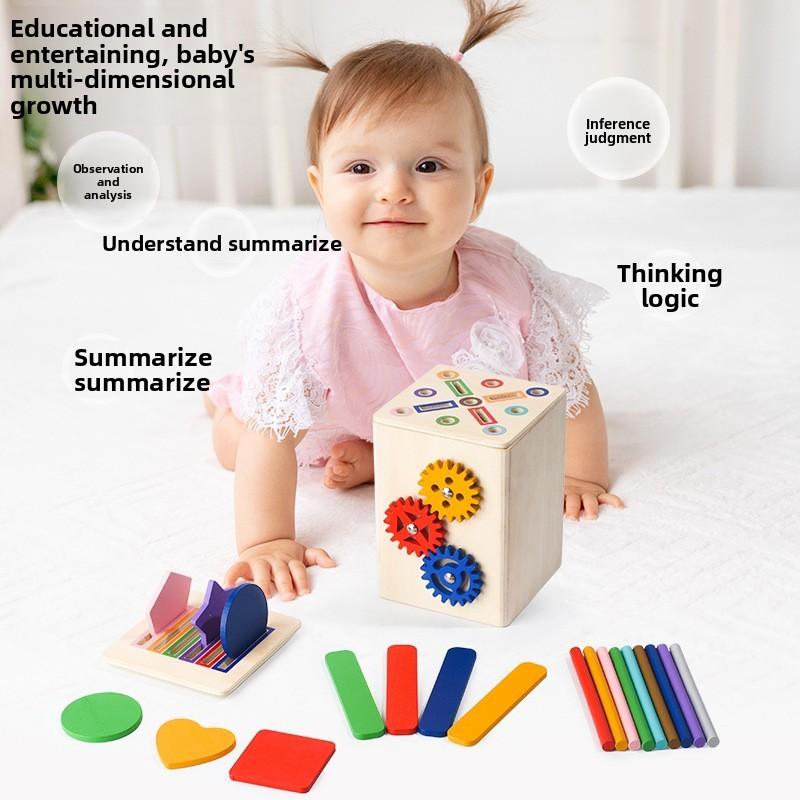 Learning Wooden Gear Shape And Color Sorting Toy For Kids Developmental Play