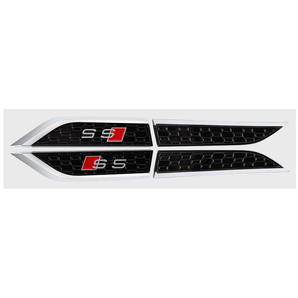 2pcs ABS S5 SLINE ABT Badge Car Fender Side Wing Emblem Sticker For 6Q quattro A4 A5 A6 A7 A8 Auto Modification Accessories8E