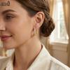 Effie Queen Серьги-кольца из стерлингового серебра 925 пробы с 14-каратным золотым покрытием и круглыми цирконами. Простые украшения для женщин. Свадебная вечеринка, банкет, подарок SE393