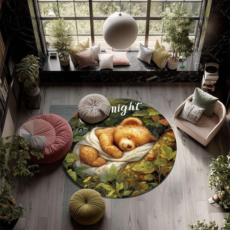 Cartoon pattern round rug,Carpet Rug for Living Room Bedroom Playroom ,Non-slip Floor Mat,Holiday Gifts and Birthday Gifts.