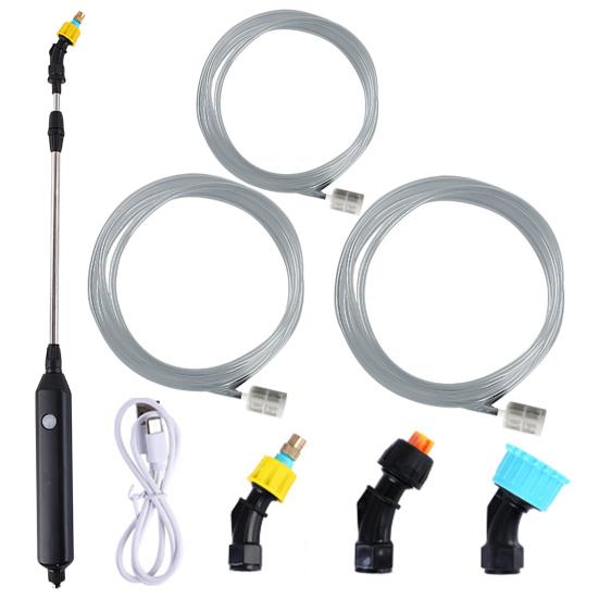 1 Set Electric Watering Sprayer Extendable Handle Stainless Steel USB Rechargeable Handheld Sprayer Wand for Garden