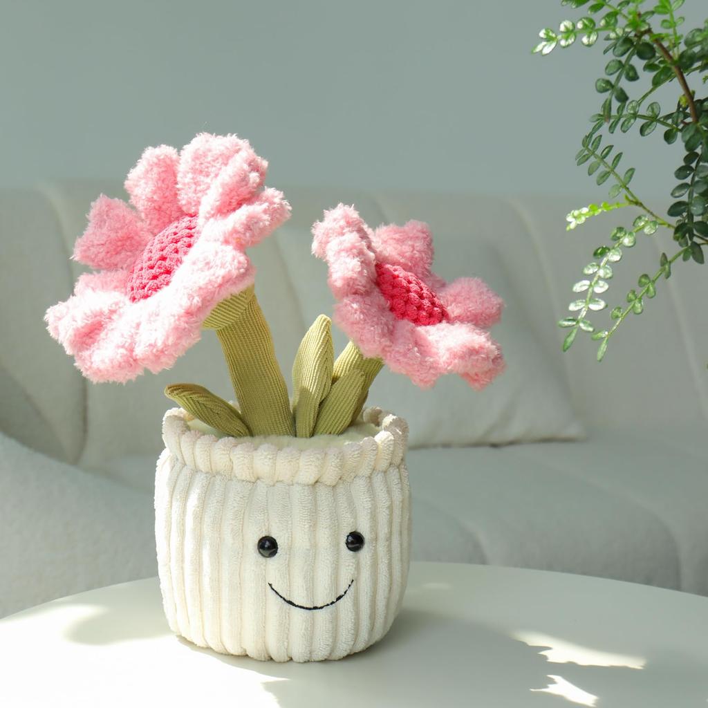 Apricot Lamb Potted Sunflower Plush Soft and Cute Stuffed Animal for Babies and Plush Potted 23cm Children's Animal, Boys, Sunflower,