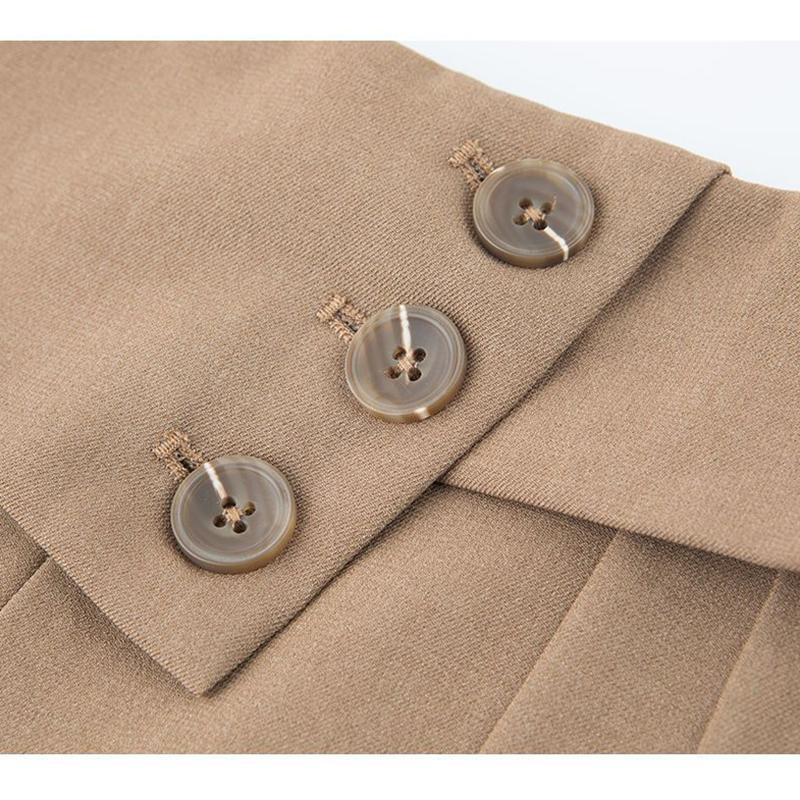 Простой летний костюм офисной леди, брюки, тонкие женские однотонные, с карманами, на пуговице и молнии, с высокой талией, шикарные, облегающие, галифе длиной до щиколотки