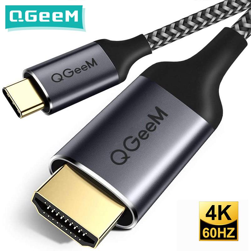 QGeeM Кабель USB C — HDMI, преобразователь HDMI Thunderbolt3 4K типа C для MacBook Huawei Mate 30, адаптер USB-C HDMI, адаптер USB типа C — HDMI