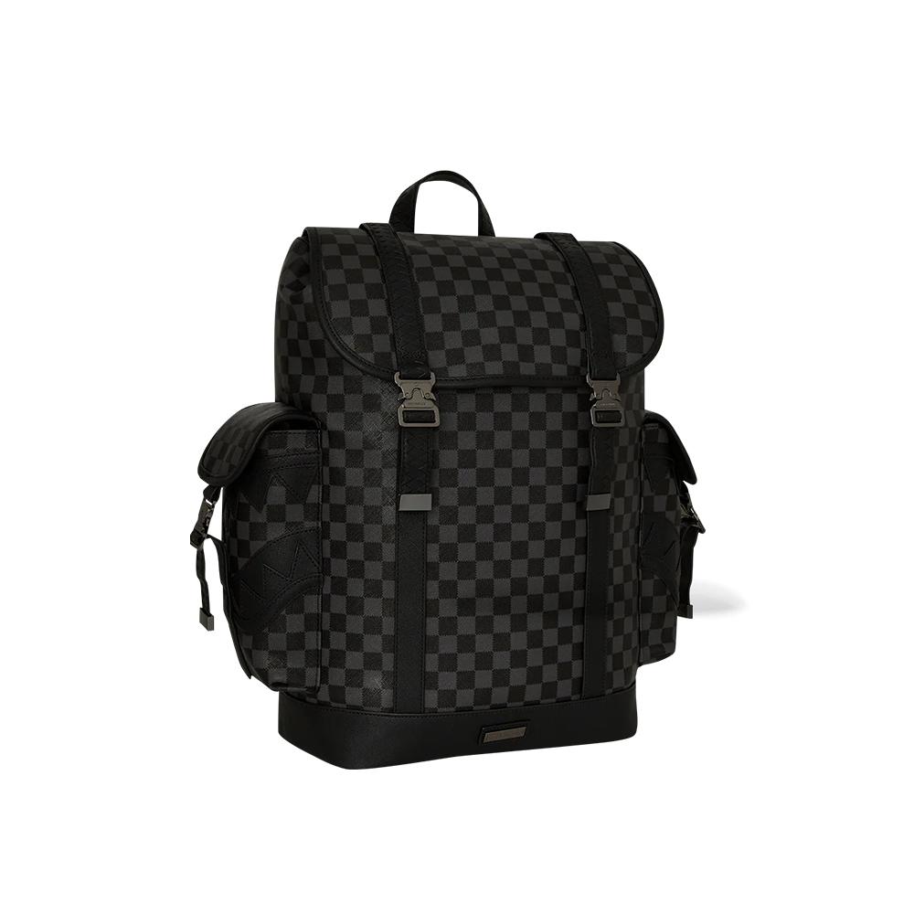Sprayground Checkerboard Trend Large Capacity PVC Backpack Unisex Backpack Black W1145709