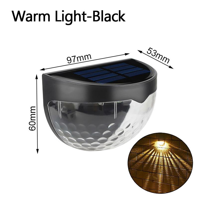 1/4pcs Waterproof Solar Light Semicircle Fence Wall LED Lamp Garden Stairs Balcony Solar Powered Lamps Outdoor Luminous Lights