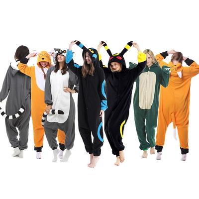 Взрослые комбинезоны с изображением лисы, пижамы кигуруми, милые костюмы с героями мультфильмов, комбинезоны, рождественская одежда для сна с капюшоном