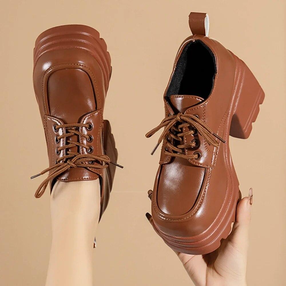 Обувь Лолиты для женщин Мэри Джейн, 2023 лоферы на шнуровке для девочек, студенческая форма JK, туфли на высоком каблуке и платформе, женская обувь для косплея