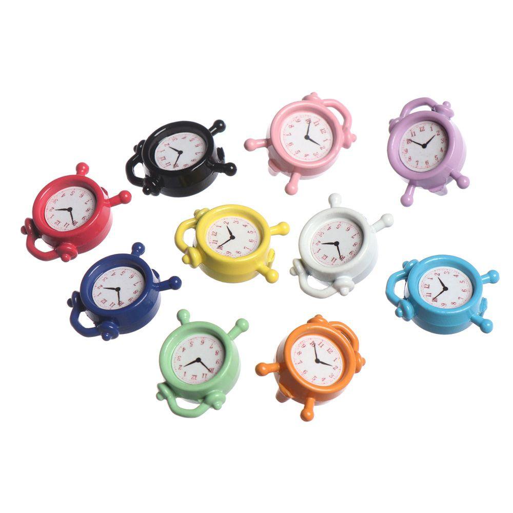 Metal 1:12 Scale Accessories Doll Clocks Dollhouse Miniature Toy Alarm Clock Mini Home Decoration