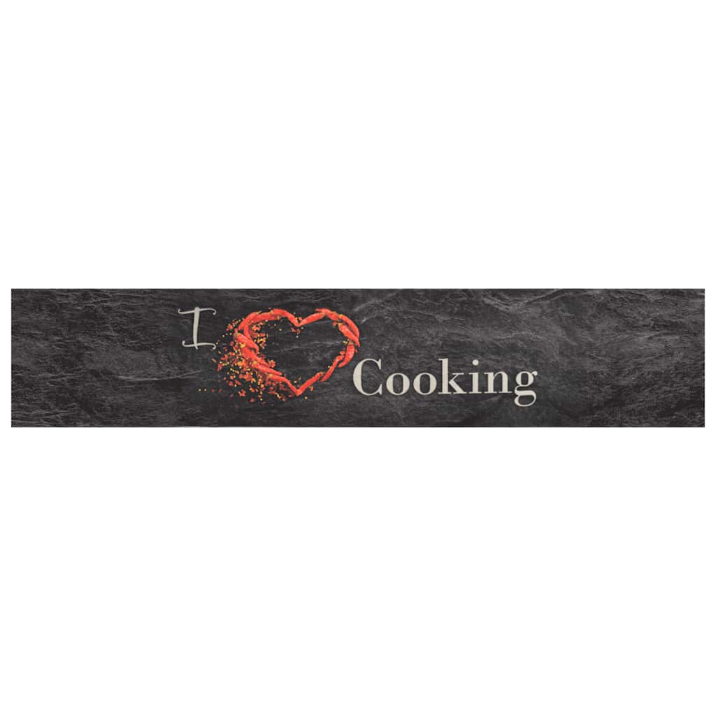 Vidaxl Dywanik Kuchenny, Wzór Z Napisem Cooking, Czarny, 60X300 Cm