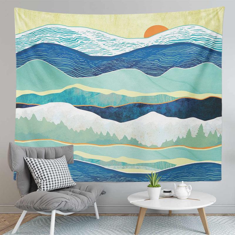 Karda Sunrise Mountain Print Pattern гобелен для дома, гостиной, спальни, Настенный декор, тканевый гобелен