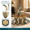 8pcs Gold Blue Vintage Tea Set Zinc Alloy Coffee Pot Cup Set Tea Pot Cup Set  For Home Decor