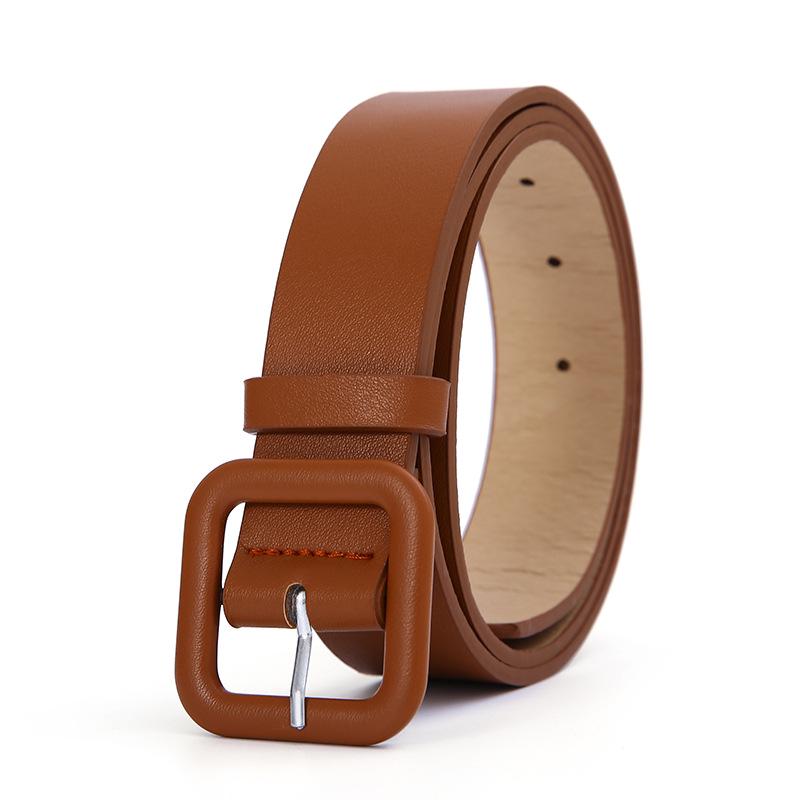 Женский универсальный черный кожаный ремень - модный аксессуар в корейском стиле для джинсов