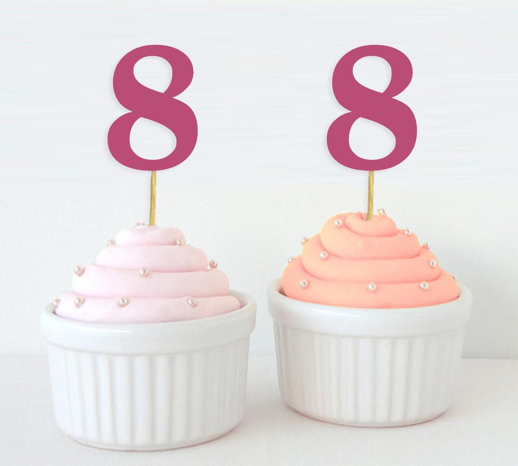 Дарлинг Сувенир| Ботворезы для кексов с номером 8 на день рождения | Украшения для десерта на день рождения, годовщину, упаковка